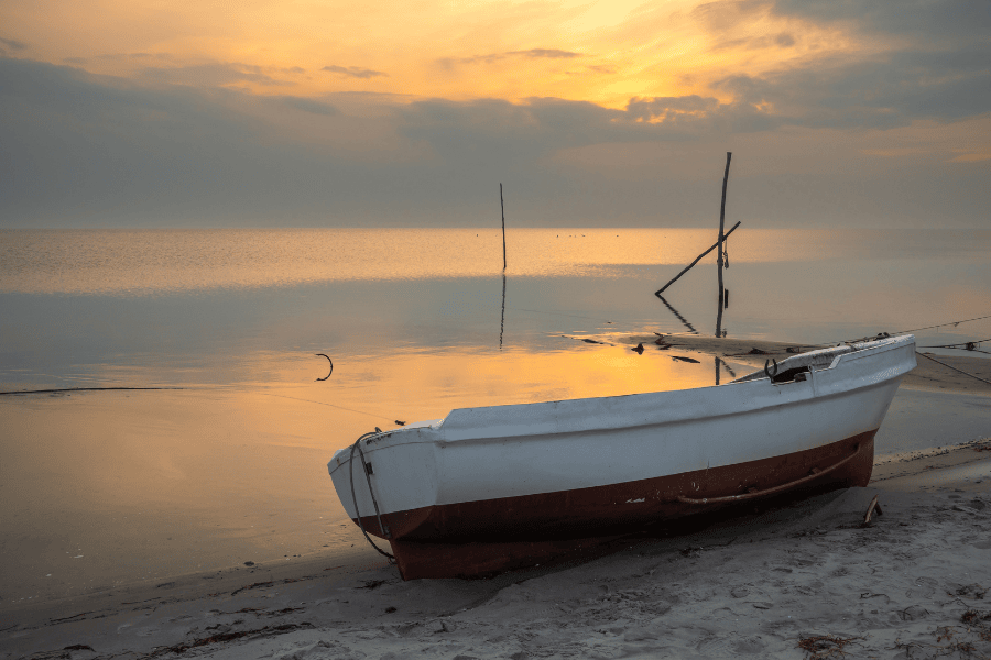 Pôr do sol em Hel, Polónia